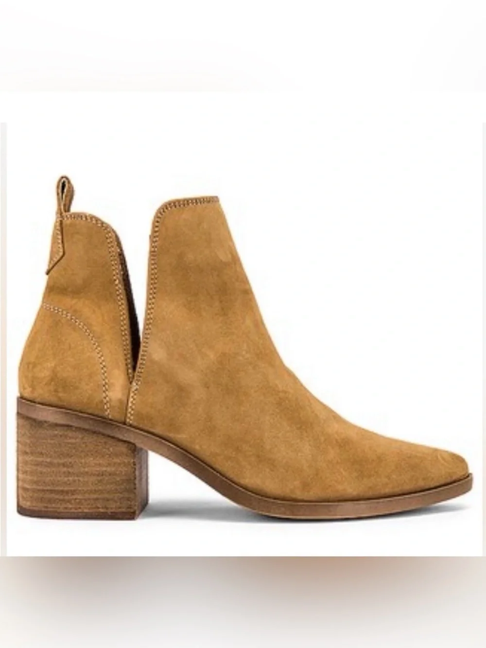 Steve Madden Tan Suede Cutout Ankle Bootie